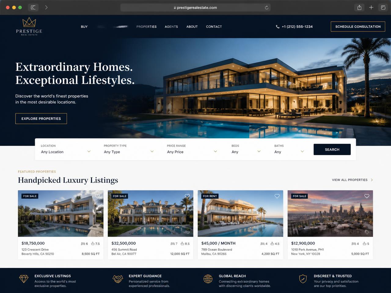 Luxury Real Estate website preview